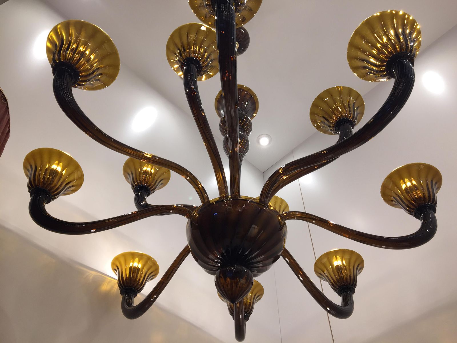 Murano Glass Chandelier In Fume Color, Very Rare And Impressive Custom photo 12152.0