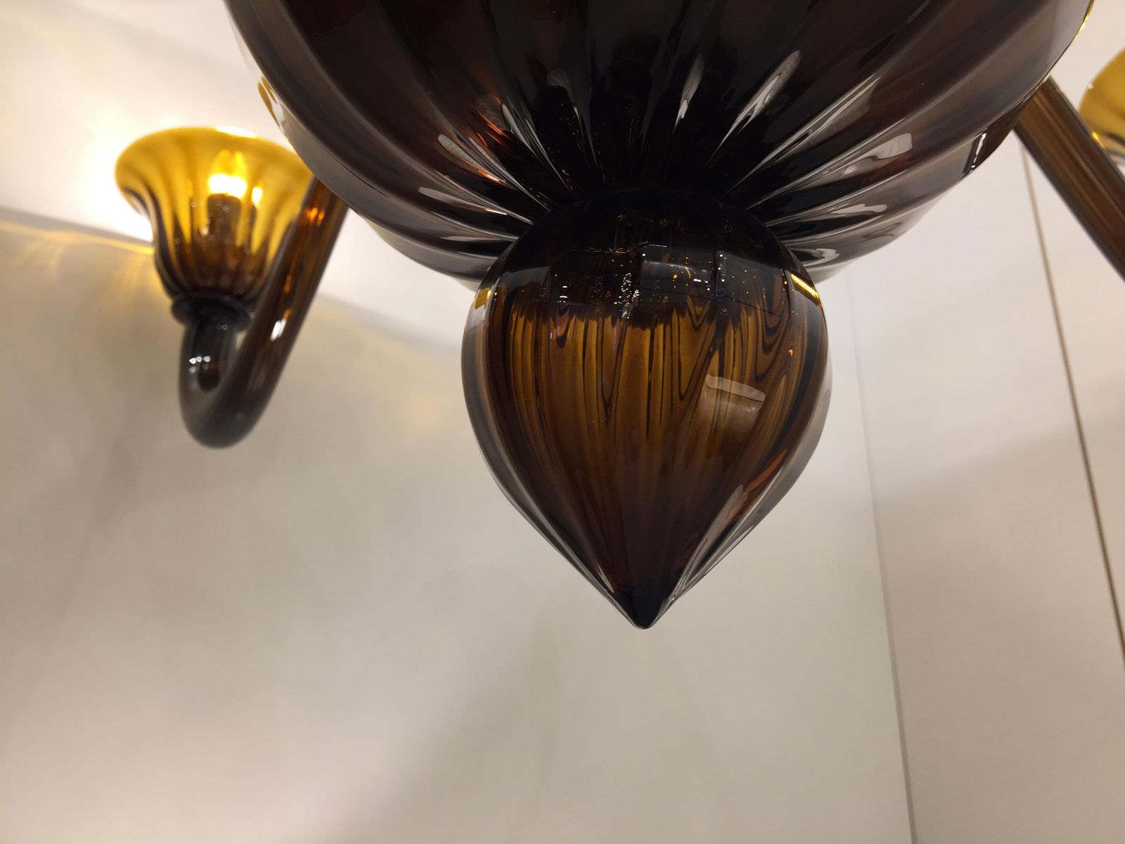 photo furniture Murano Glass Chandelier In Fume Color, Very Rare And Impressive Custom