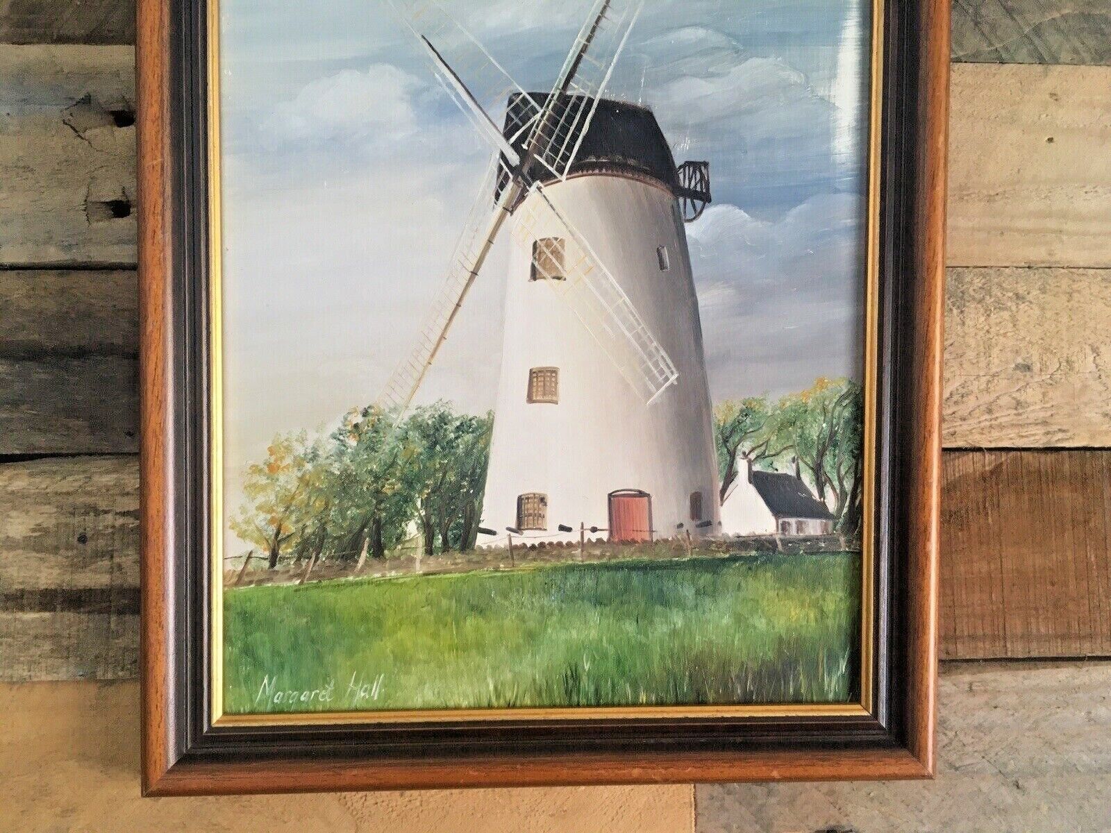 Original Margaret Hall Framed Oil Painting Melin Llynon Mill Windmill Anglesey photo vinterior