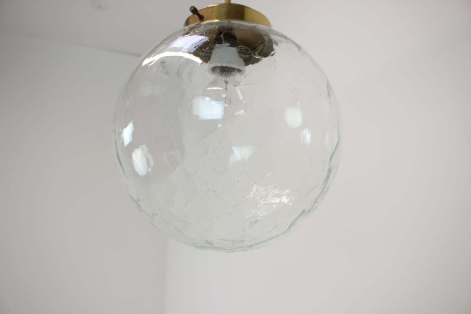 Mid Century Big Glass Pendant/Kamenicky Senov, 1970's photo buy