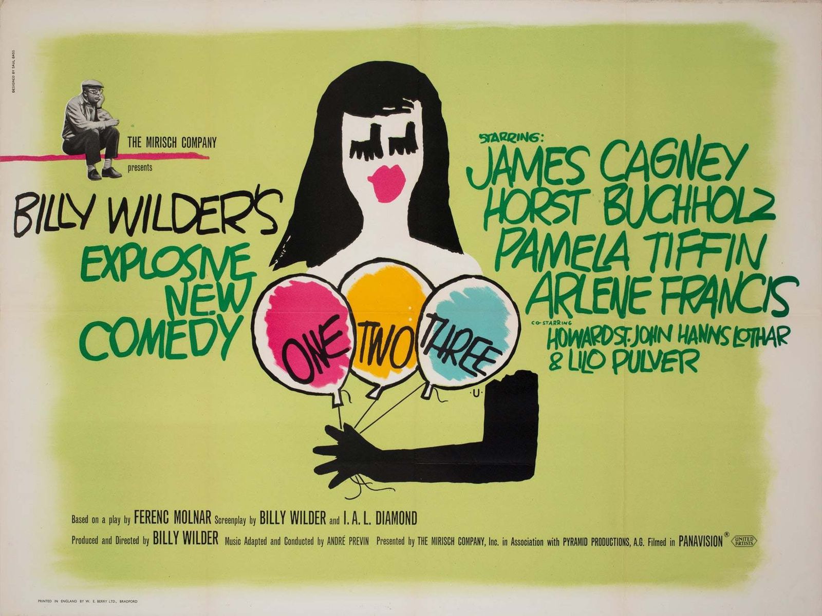 One Two, Three 1961 Uk Quad Film Poster Bass