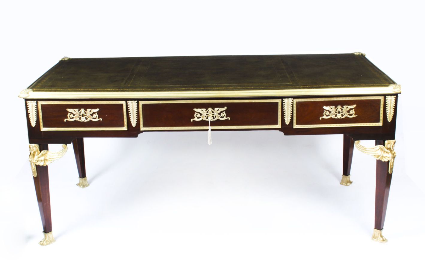Antique Monumental French Empire Bureau Plat Desk 19th C photo furniture