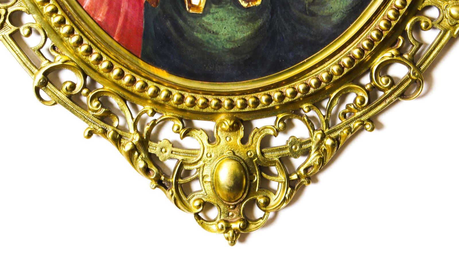 Antique Berlin Oval Porcelain Plaque Young Woman Ormolu Frame 19th C photo 1450.0