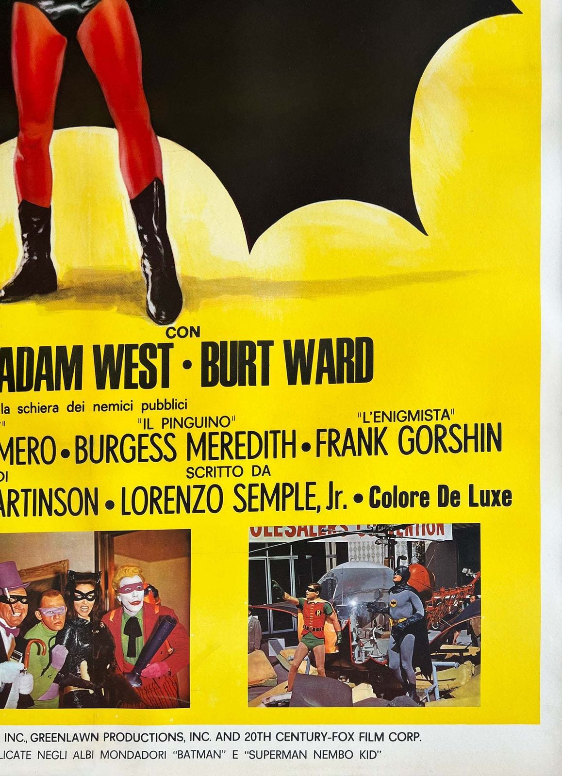 Batman 1966 Italian 2 Sheet Film Poster photo vintage