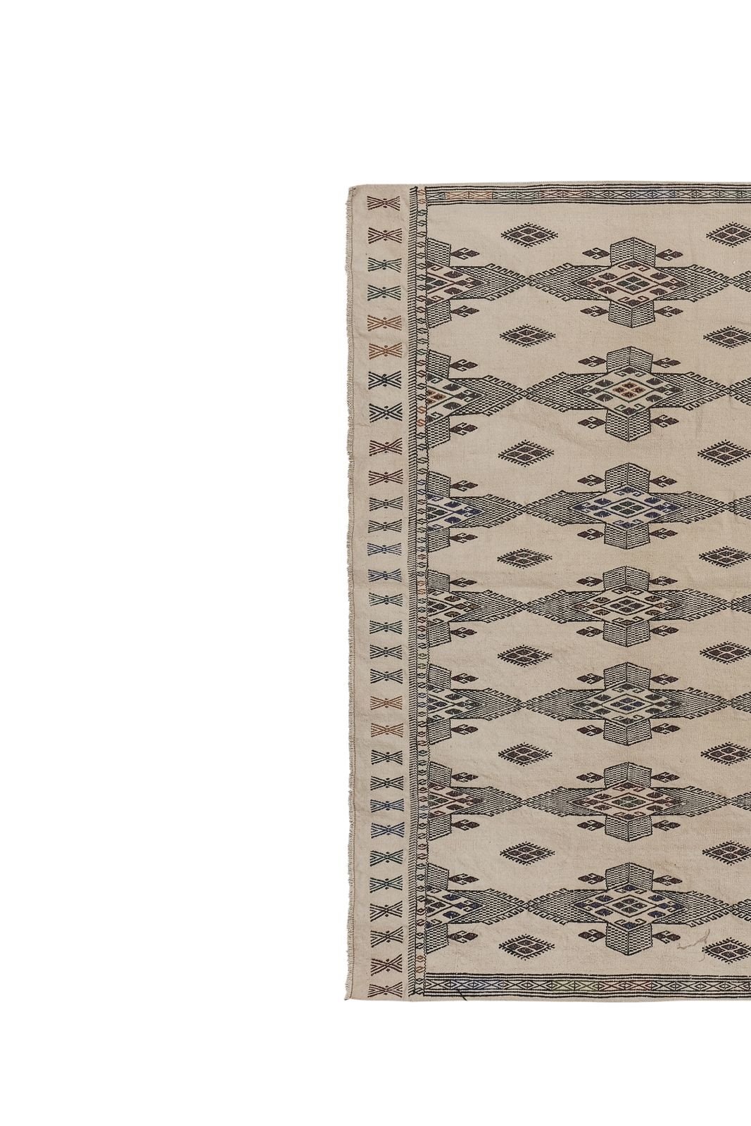 Handwoven Floral Pattern Needlepoint Kids Kilim Rug photo vinterior