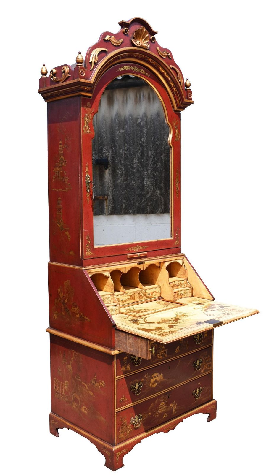 18th Century Lacquer And Gilt Chinoiserie Bureau Bookcase photo furniture