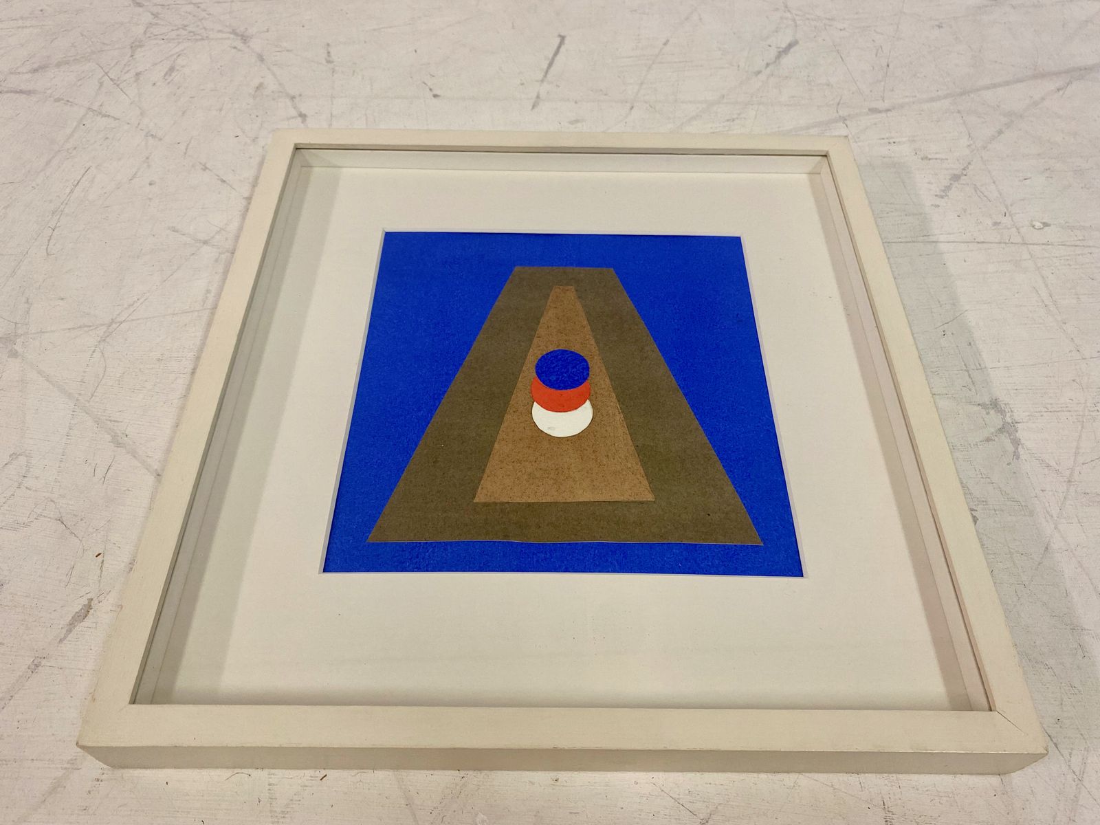 'Pyramide Im Blau' Collage And Gouache By Italo Valenti photo Art
