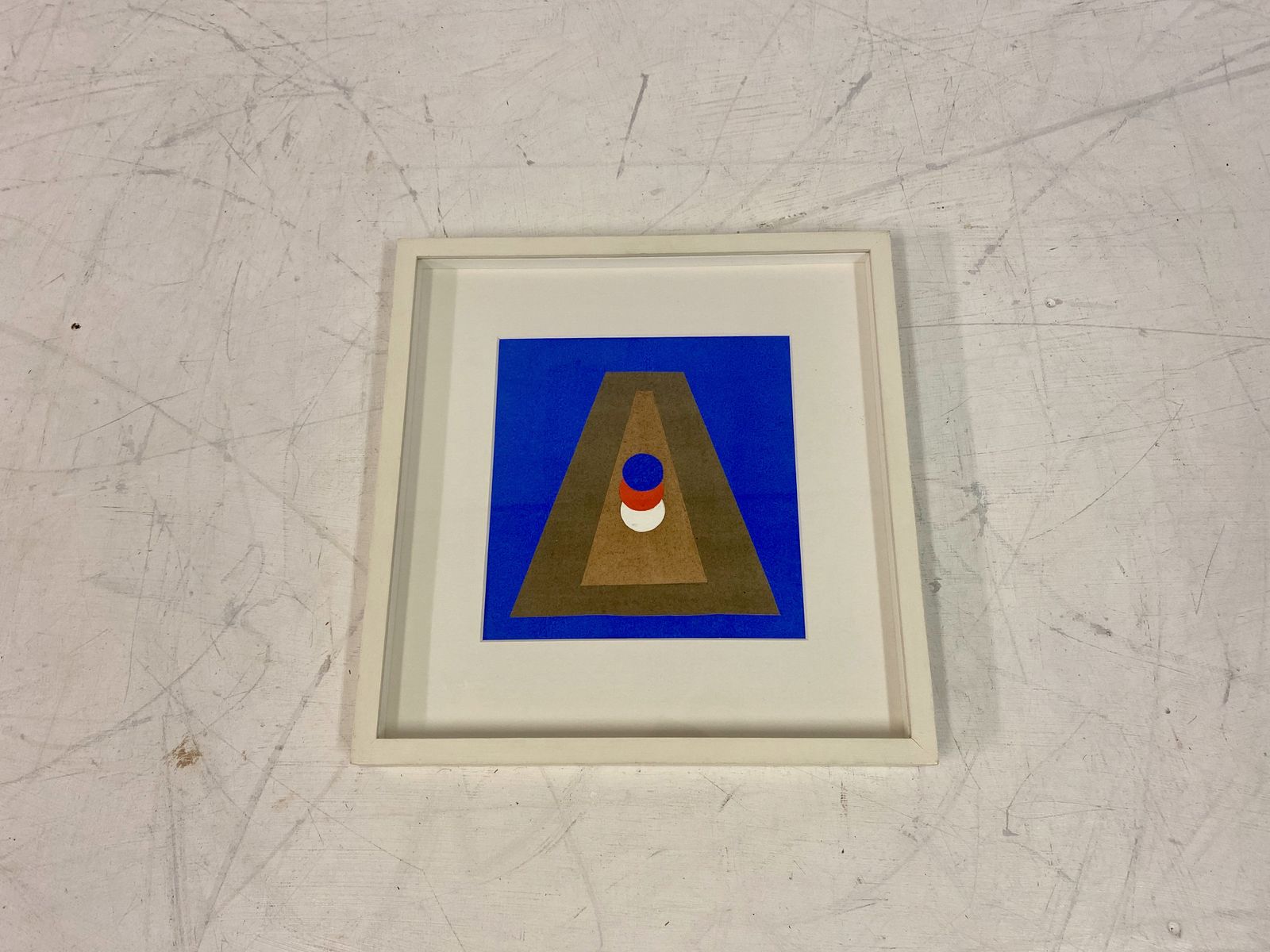 'Pyramide Im Blau' Collage And Gouache By Italo Valenti photo vintage