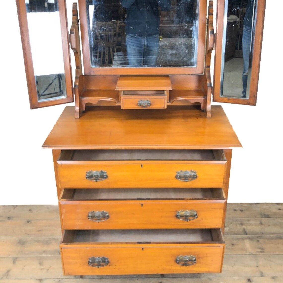 Antique Satin Walnut Dressing Table photo for sale