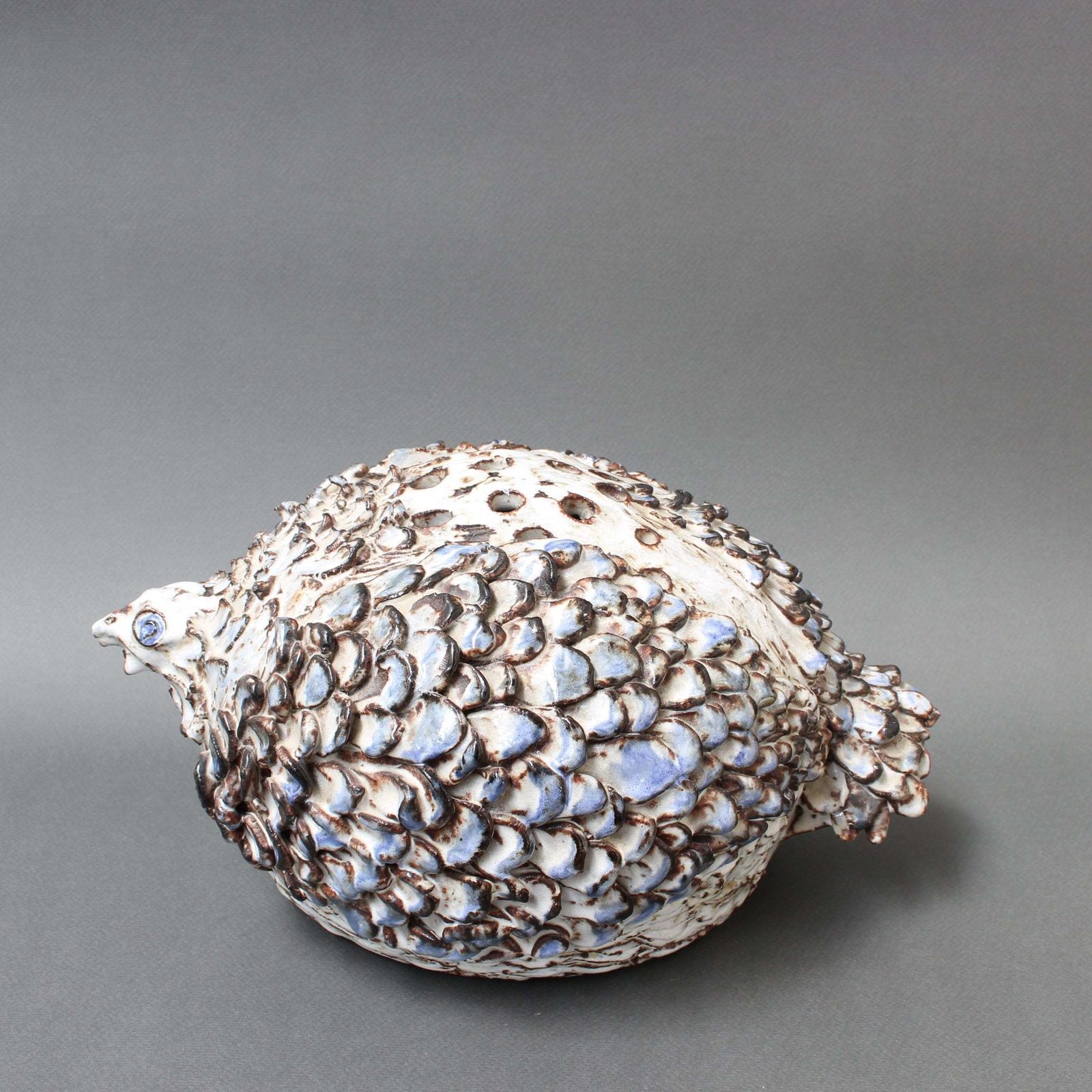 photo furniture Vintage French Ceramic Bird Flower Vase By Albert Thiry (Circa 1970s)