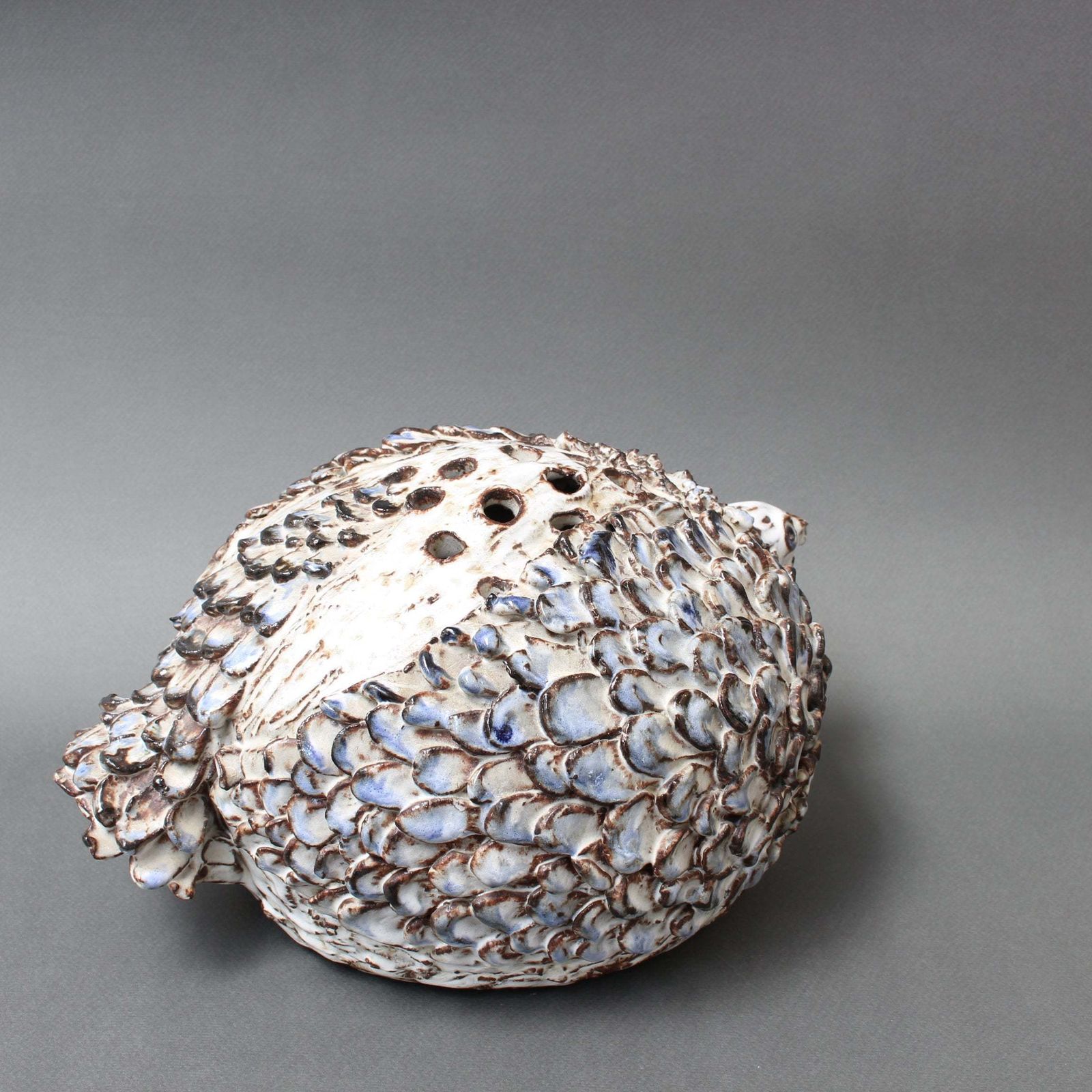 Home Decor Vintage French Ceramic Bird Flower Vase By Albert Thiry (Circa 1970s) photo