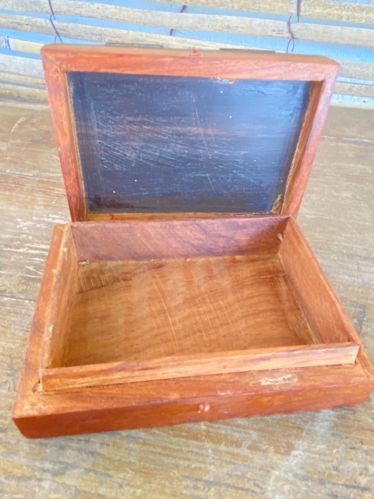 Decorative And Jewelry Box In Wood With Brass Geometrical Inlays France 1970 photo buy