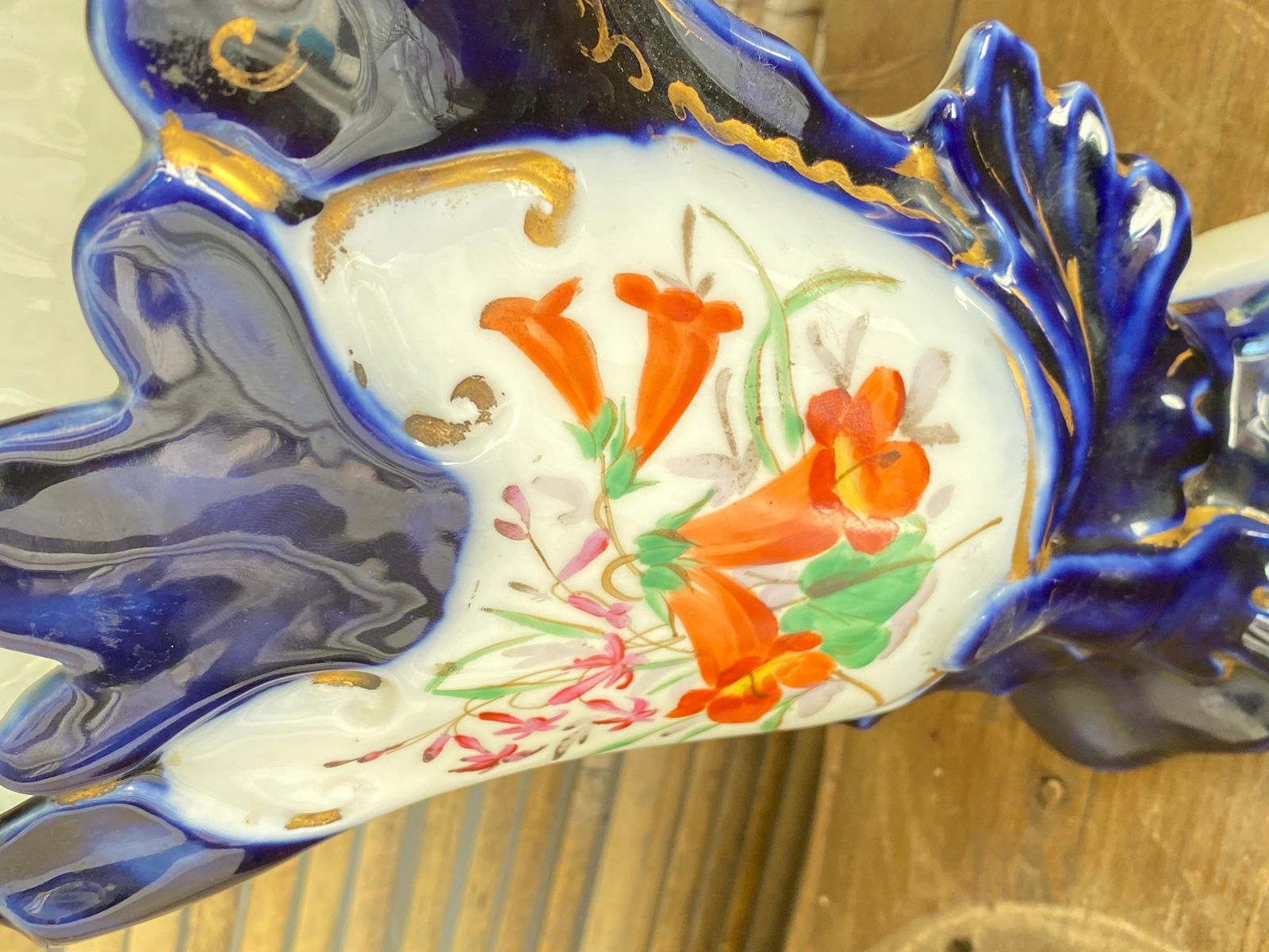 Pair Of Vase Porcelain, Valentine, Old Paris, Flowers Pattern, France 1860 photo 678.0