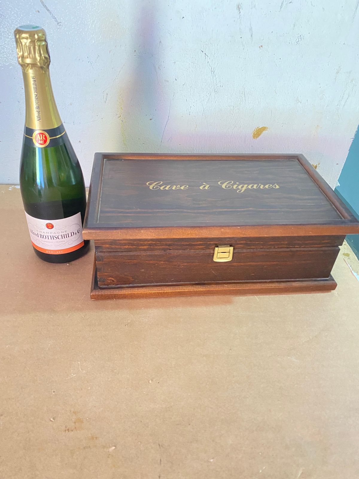 Cigar Humidor, Ebony Macassar Cigar Box, France 1960, Brown Color photo furniture