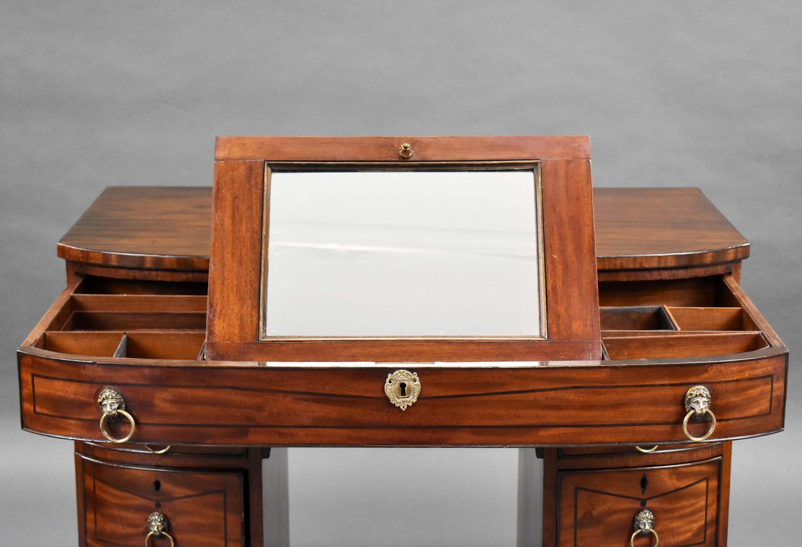 Furniture 19th Century English Regency Period Mahogany Gentleman's Dressing Chest photo