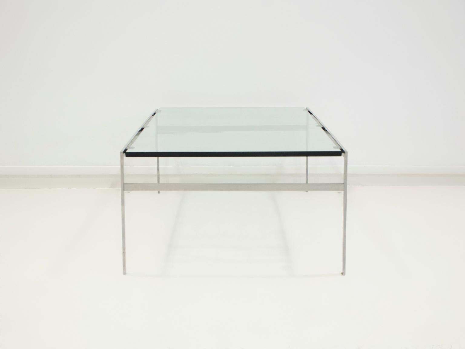 Furniture Coffee Table Of Steel And Glass By Preben Fabricius And Jørgen Kastholm photo