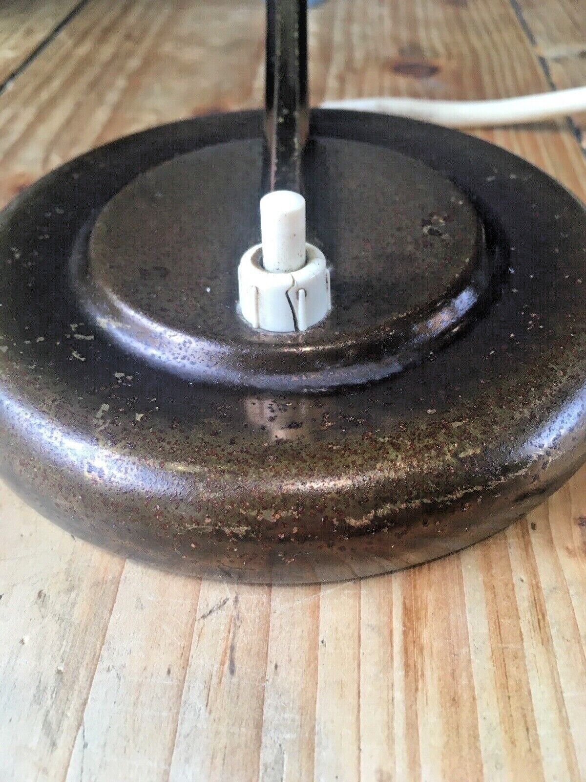 Art Deco Articulated European Bronze Tone Push Switch Bedside Table / Desk Lamp photo vinterior
