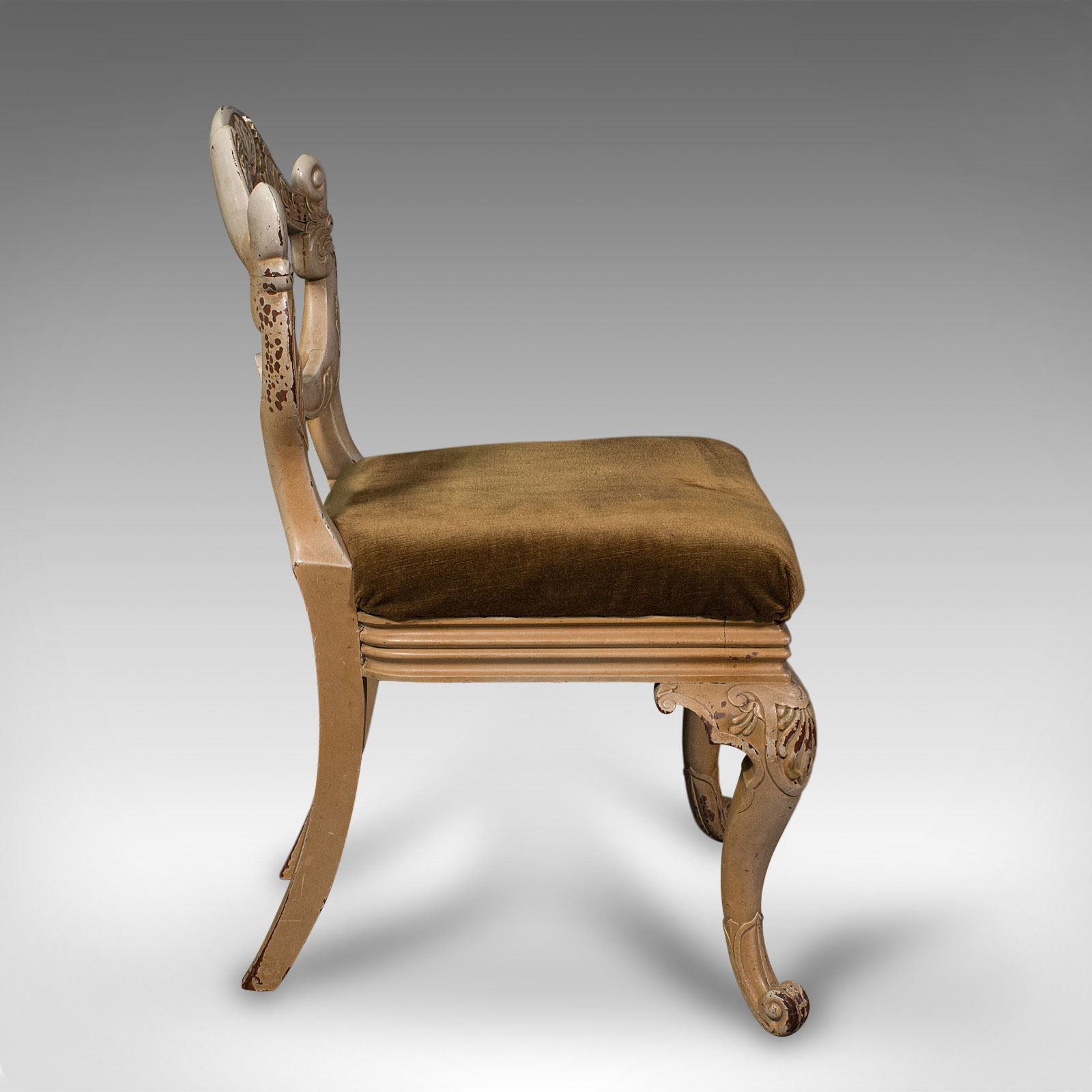 Pair Of Antique Side Chairs, French, Painted, Hall, Occasional Seat photo Furniture