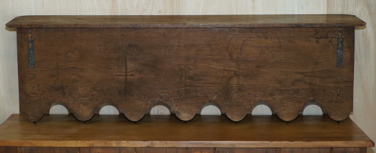 1350.0 Lovely Dutch Heavily Carved Oak Coat Hat Scarf Wall Rack Hanger Romantic Hooks photo
