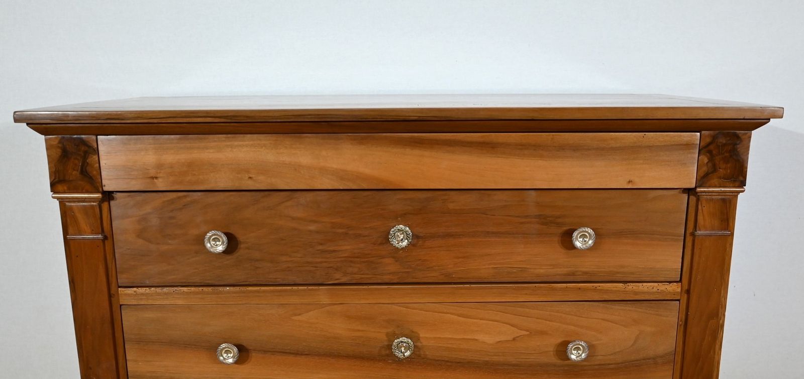 Small Chest Of Drawers In Solid Walnut, Directoire Period   Early 19th Century photo vintage