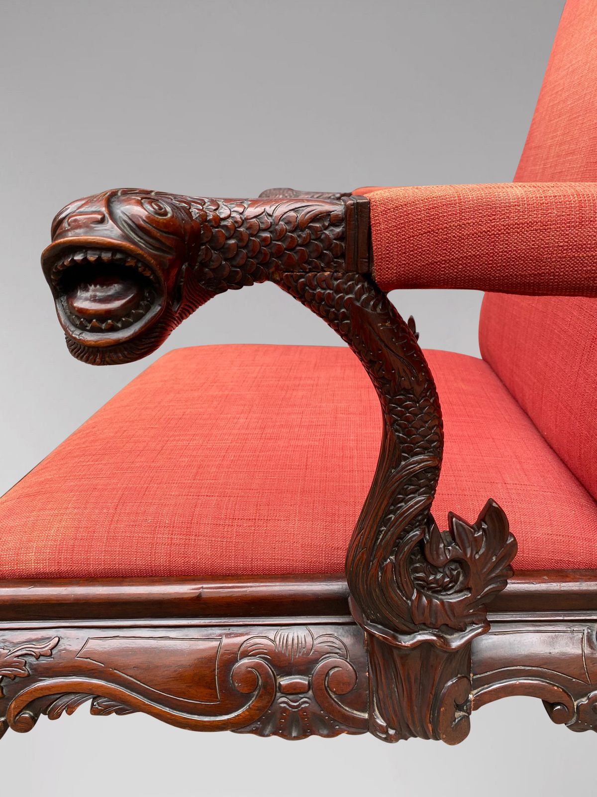 19th Century Carved Mahogany Gainsborough Armchair photo vinterior