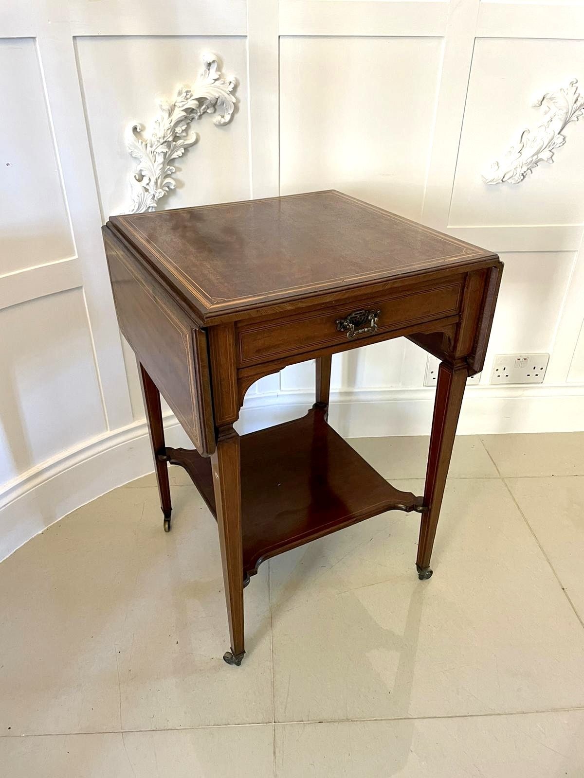 Fine Quality Antique Inlaid Mahogany Occasional/Lamp Table