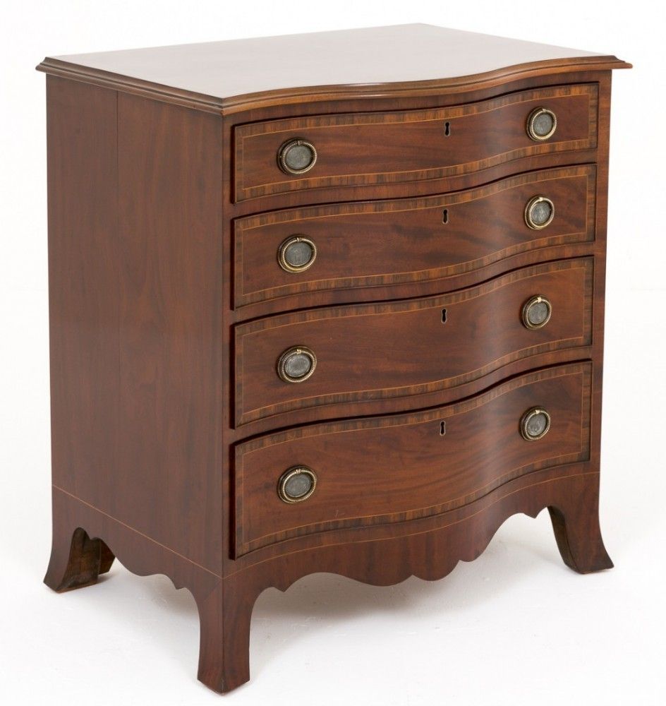 Mahogany Hepplewhite Chest Drawers Serpentine photo for sale