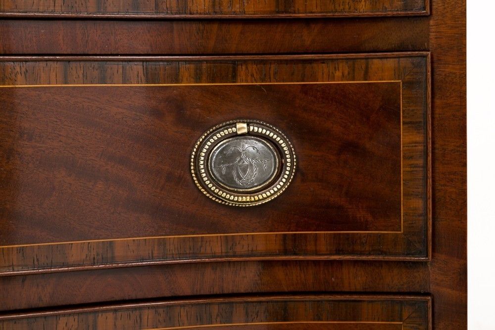 Mahogany Hepplewhite Chest Drawers Serpentine photo Furniture