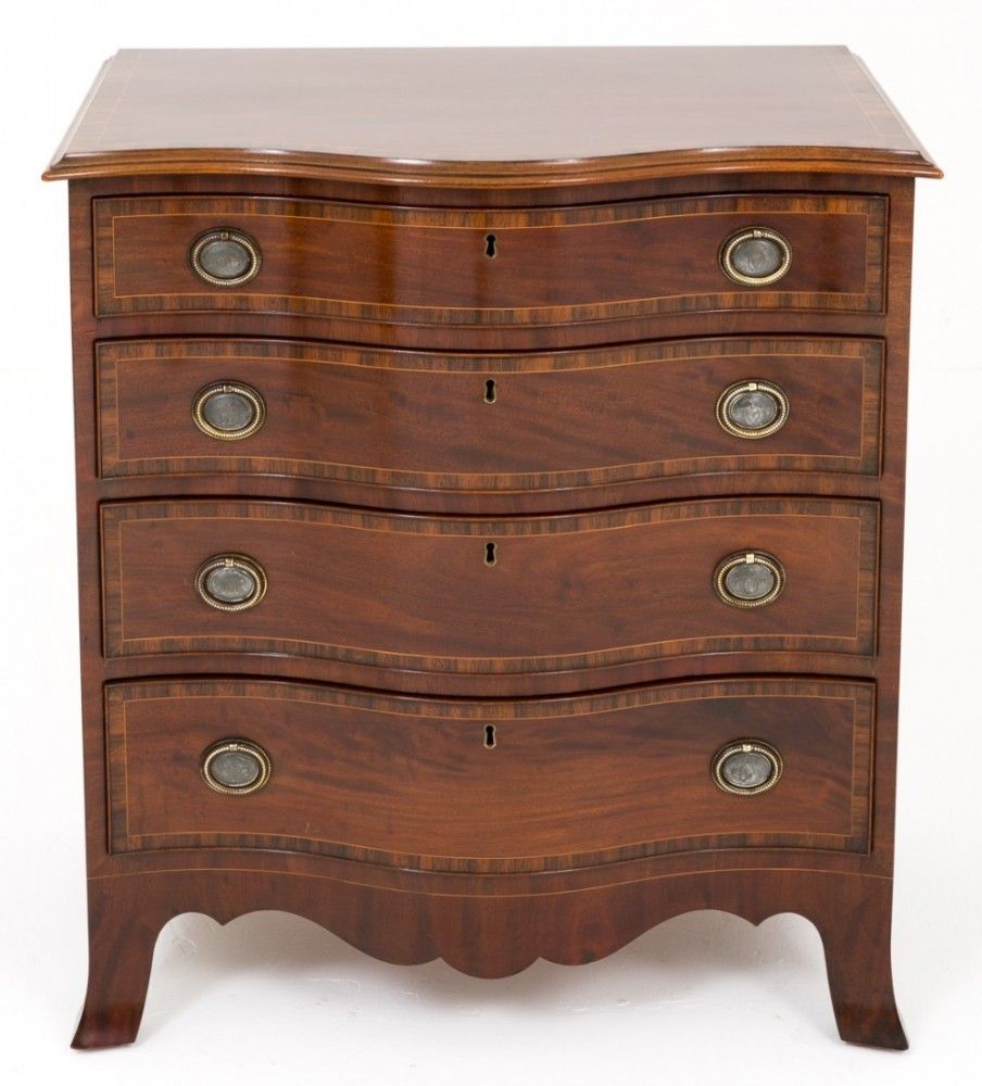 Mahogany Hepplewhite Chest Drawers Serpentine photo 1695.0