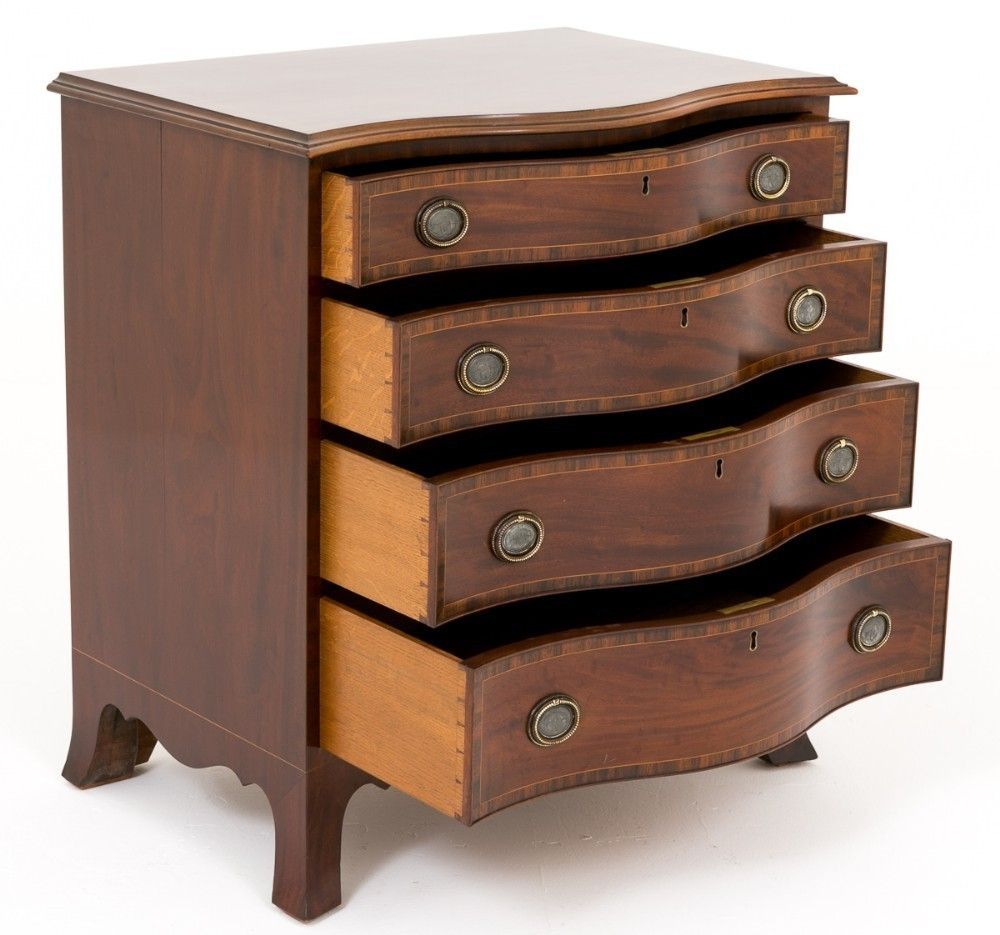 Mahogany Hepplewhite Chest Drawers Serpentine photo buy