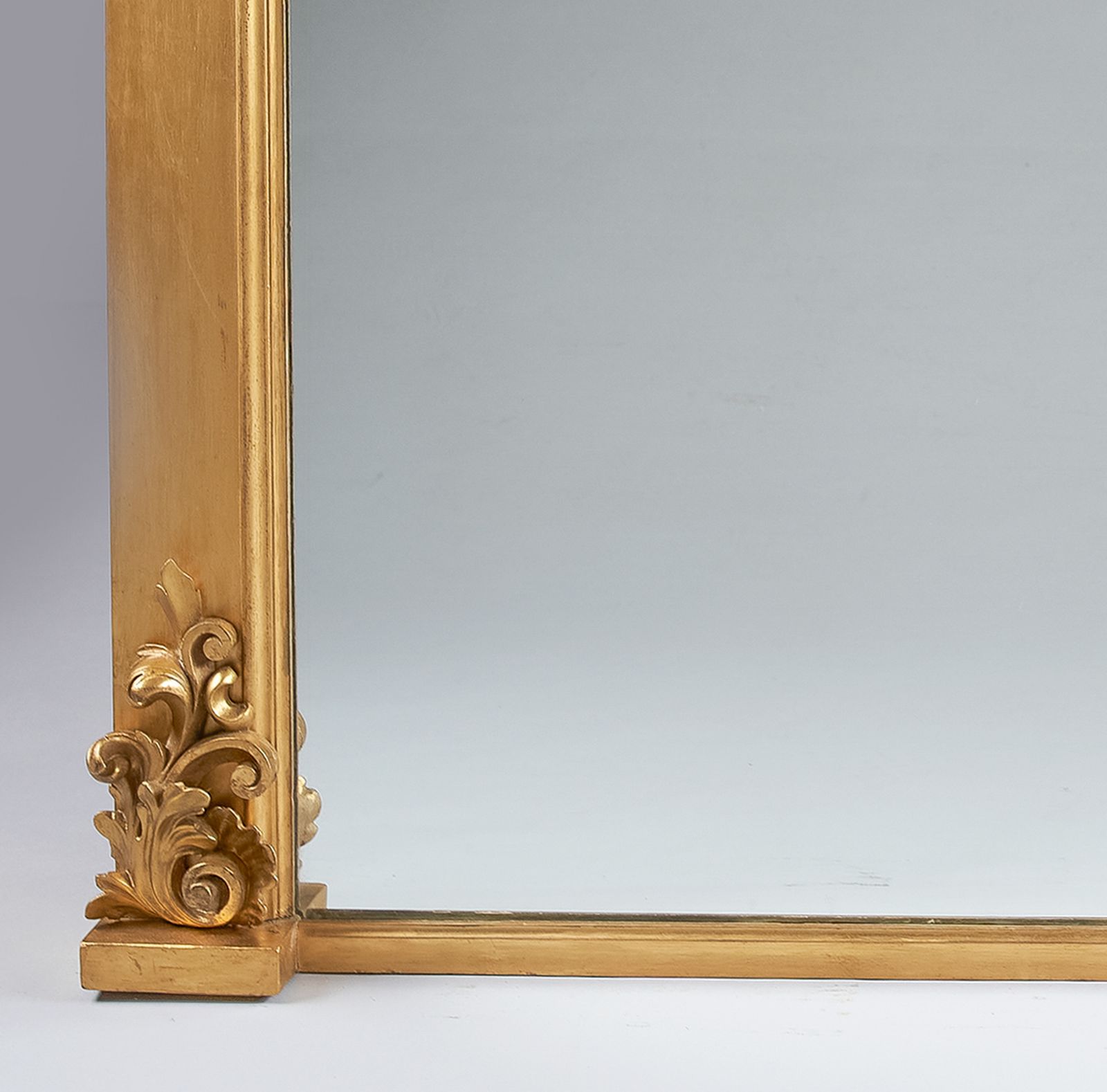 Large 19th Century English Victorian Carved Giltwood Overmantle Mirror photo Home Decor