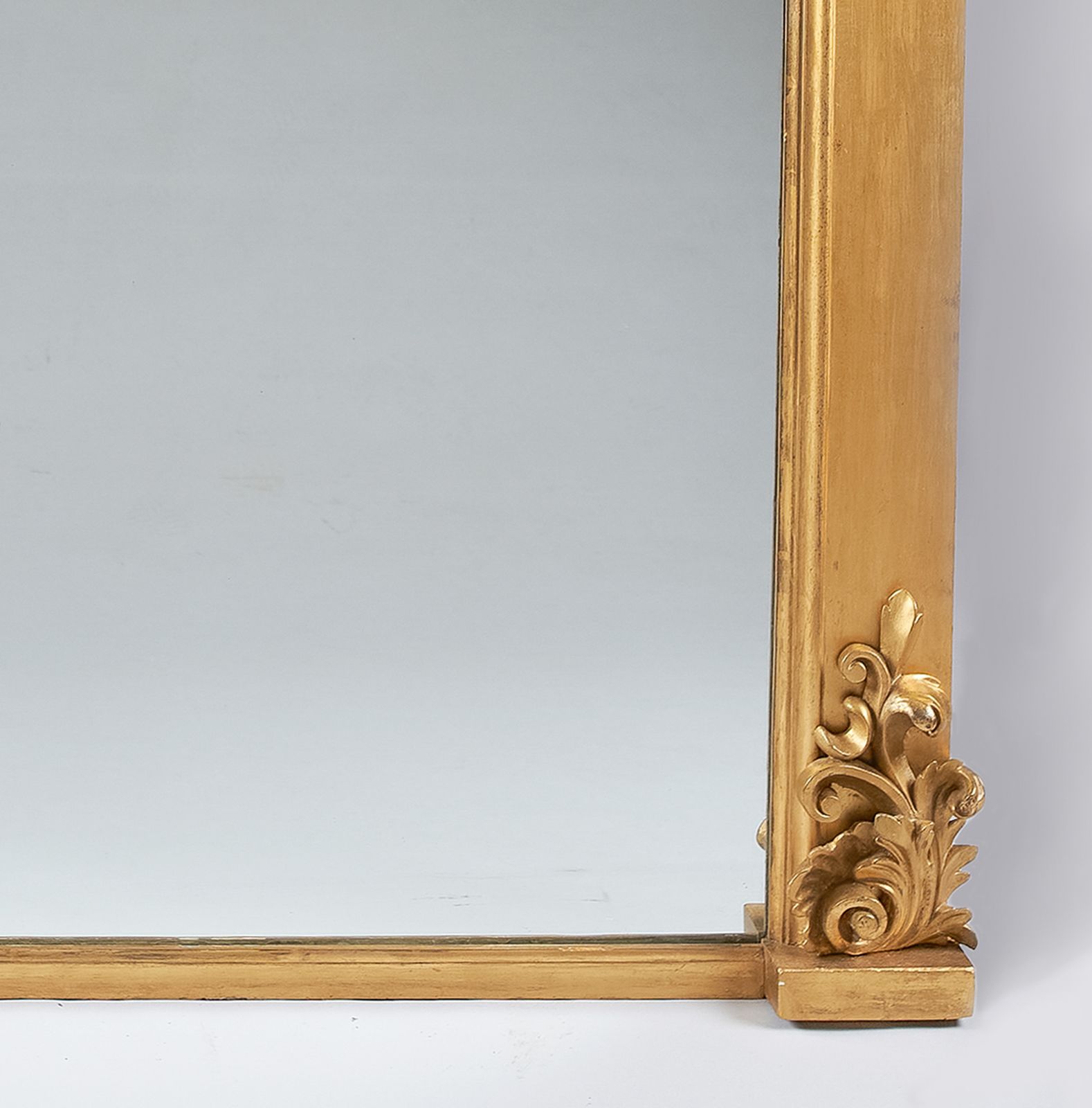 Large 19th Century English Victorian Carved Giltwood Overmantle Mirror photo 3100.0