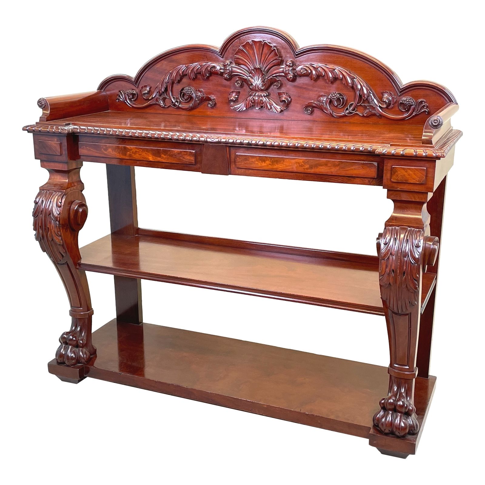 Mahogany 19th Century Carved Buffet (England, Circa 1850)