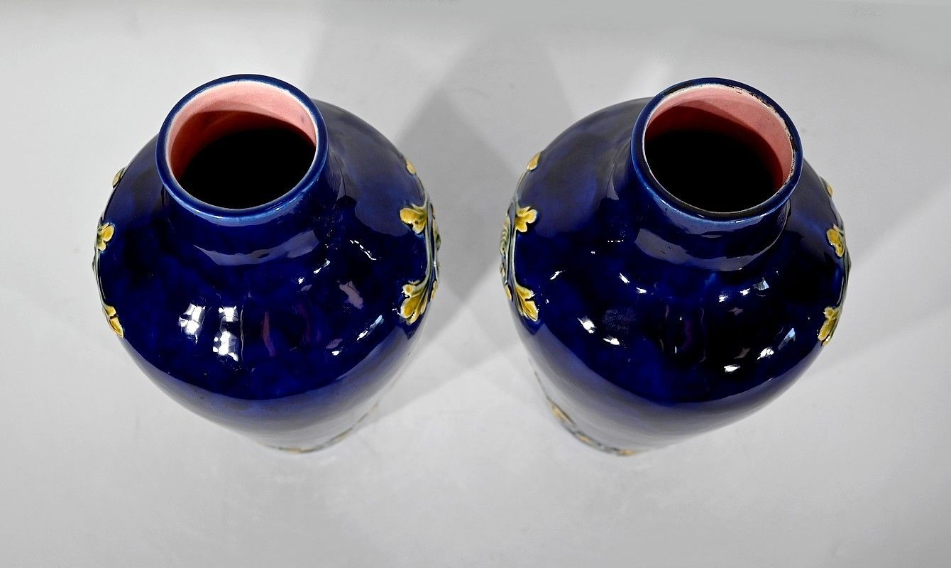 Home Decor Pair Of Ceramic Vases, Art Nouveau – 1900 photo