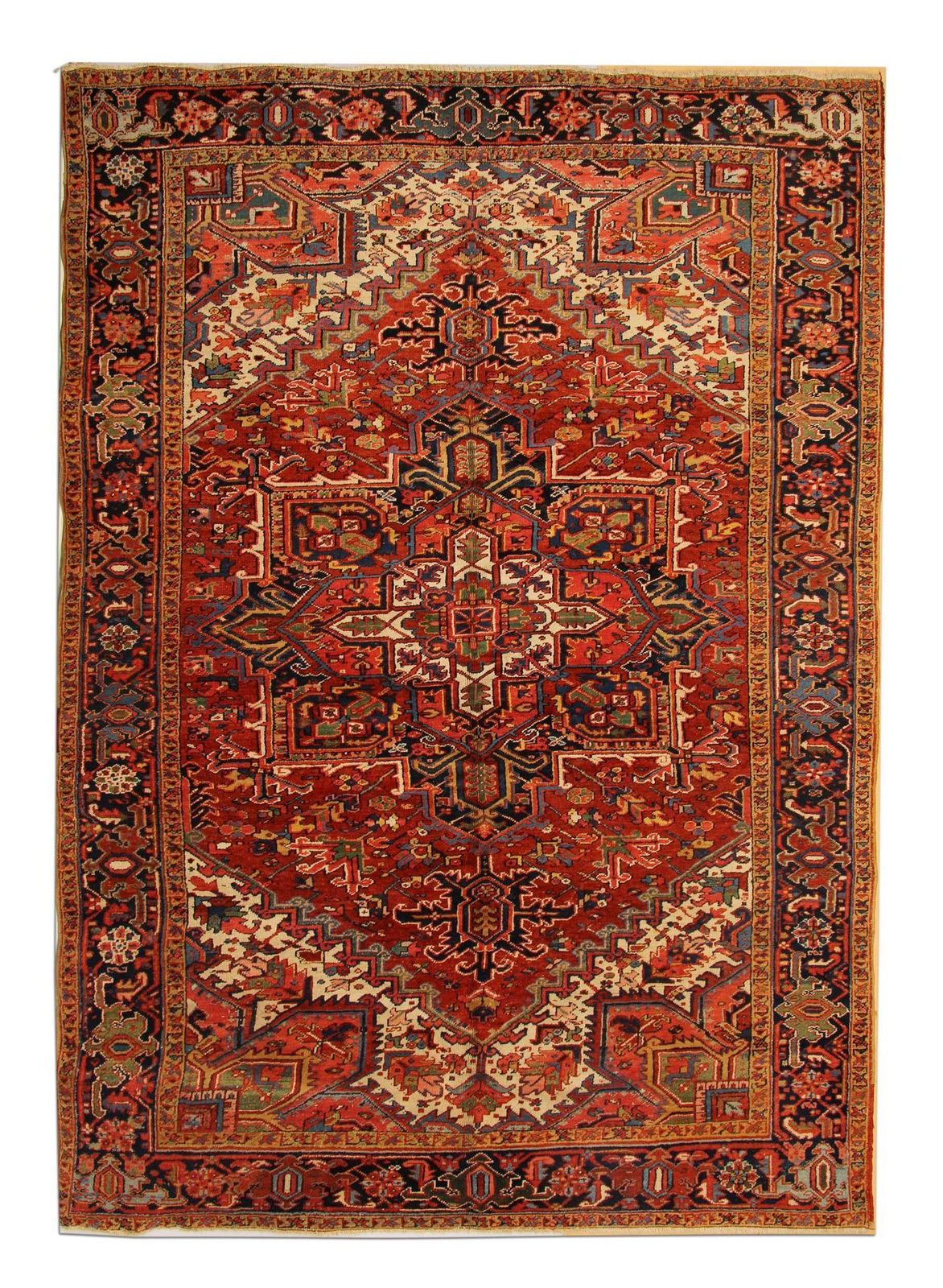 Large Red Oriental Geometric Rug Handwoven Wool Rustic Rugs For Sale 232x333cm photo vinterior