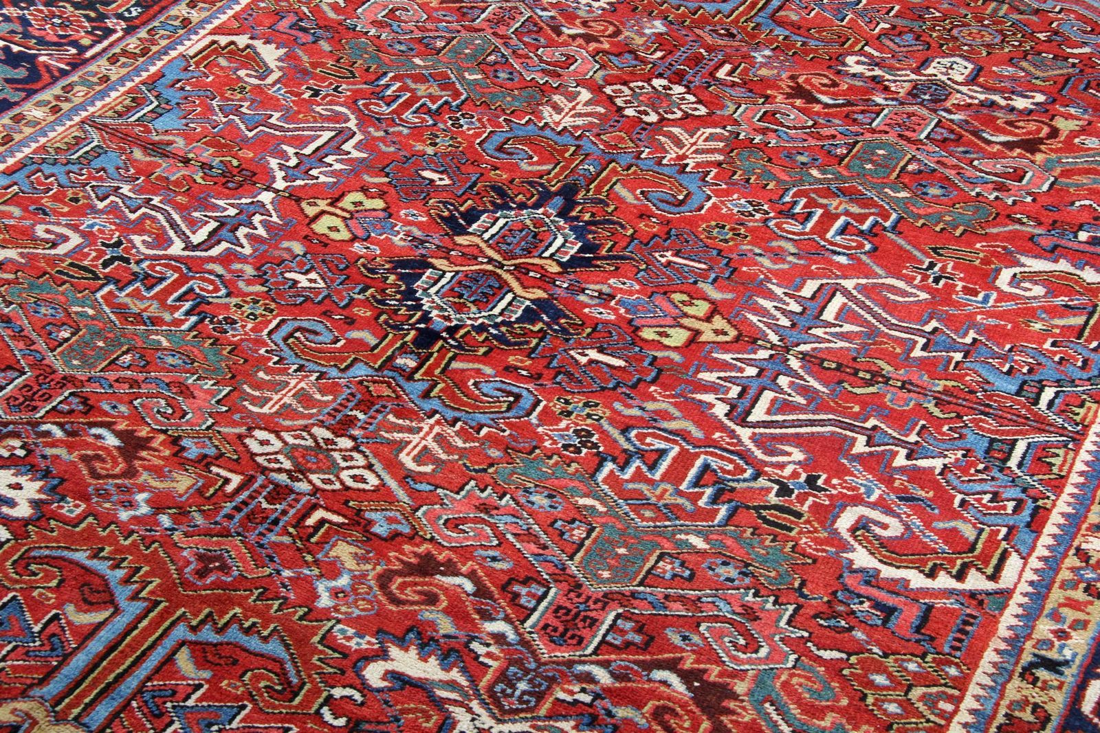Handwoven Carpet Rust Geometric Rug Oriental Large Traditional Rug  260x307cm photo for sale
