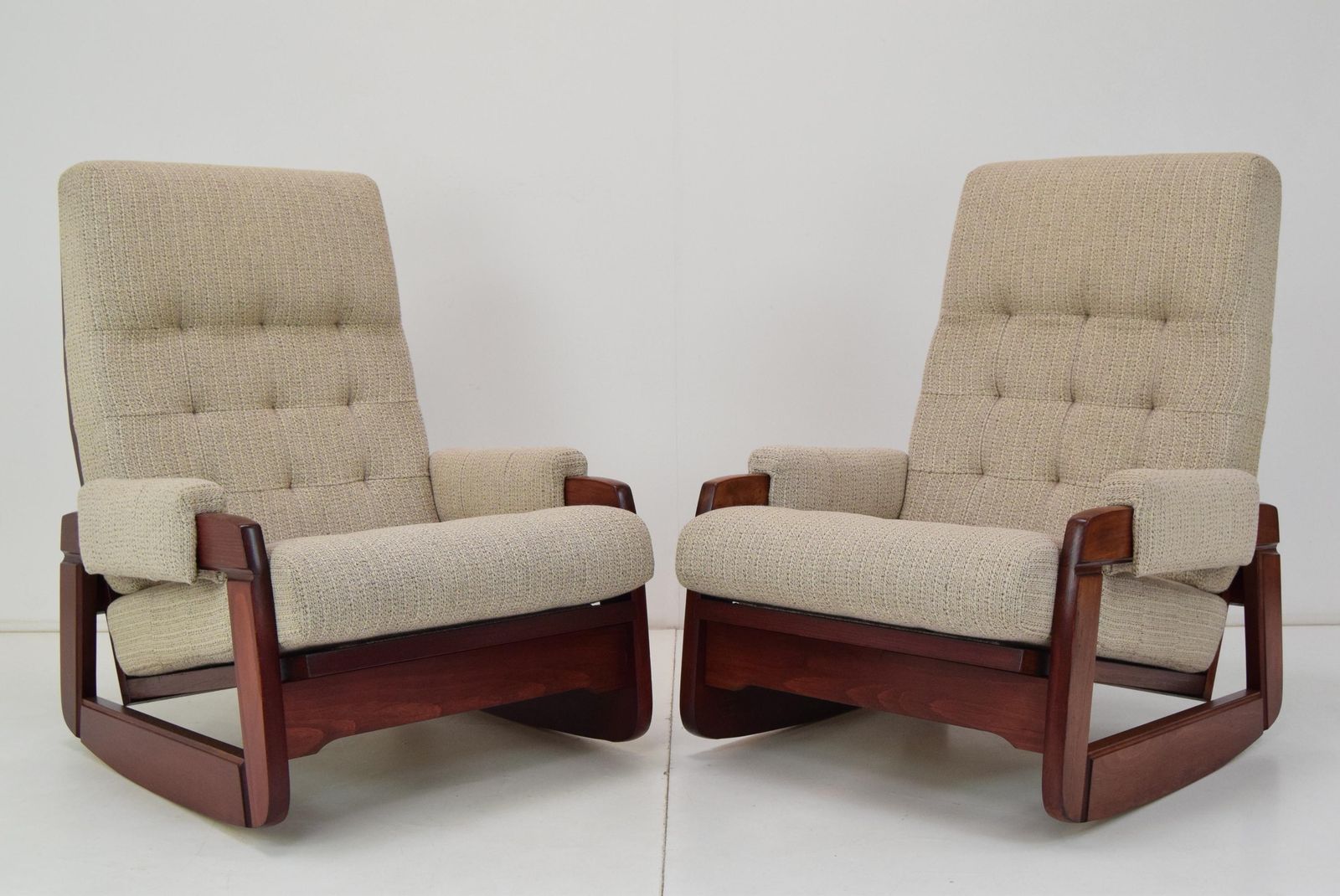 Pair Of Mid Century Design Rocking Armchairs,1980's. photo furniture