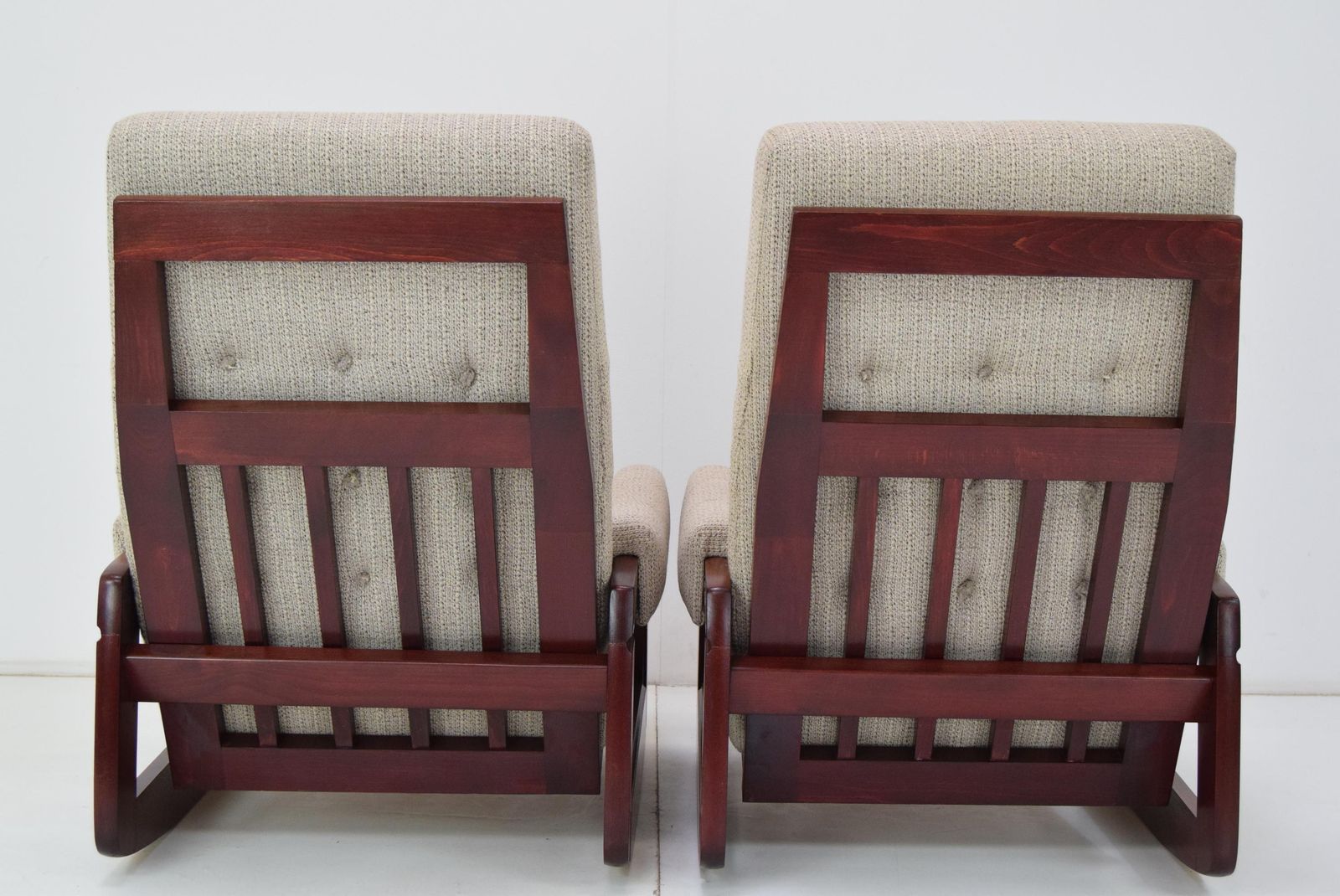 Pair Of Mid Century Design Rocking Armchairs,1980's. photo vinterior