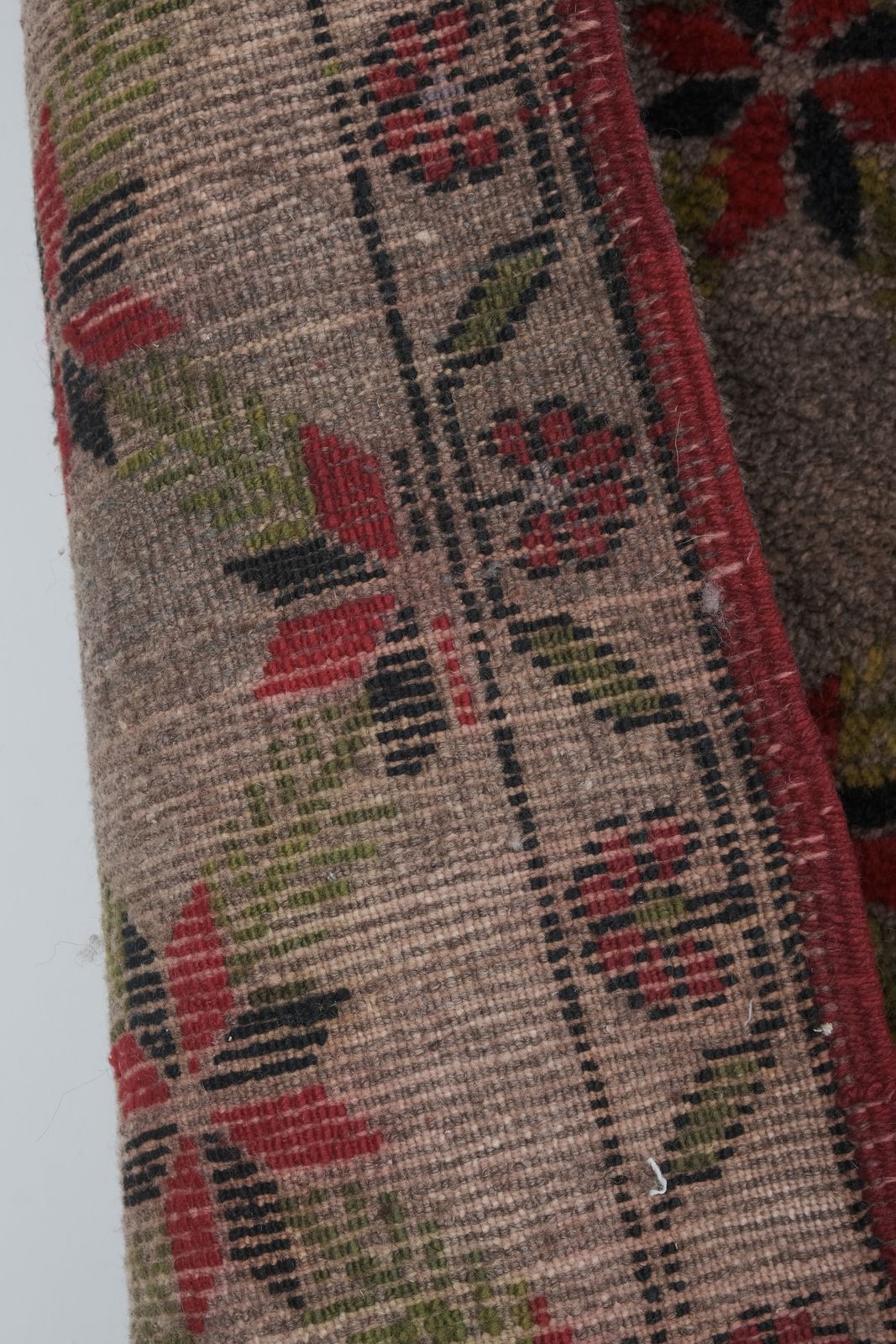 Textiles Vintage Wool Turkish Tulu Rug 3'9'' X 8' photo