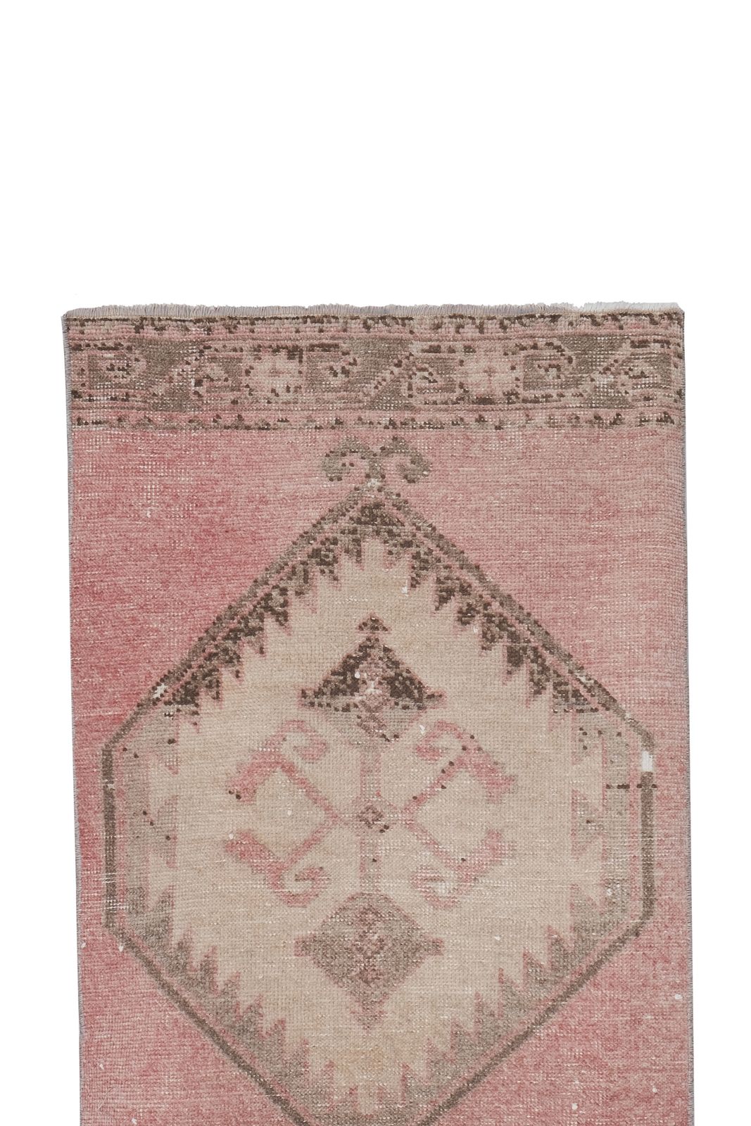 Brown Turkish Oushak Extra Long And Narrow Runner With Mid Century Modern Style photo for sale