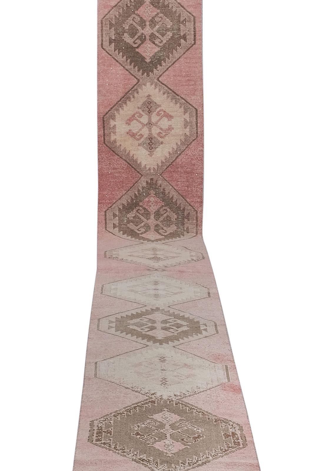 Brown Turkish Oushak Extra Long And Narrow Runner With Mid Century Modern Style photo 2555.0