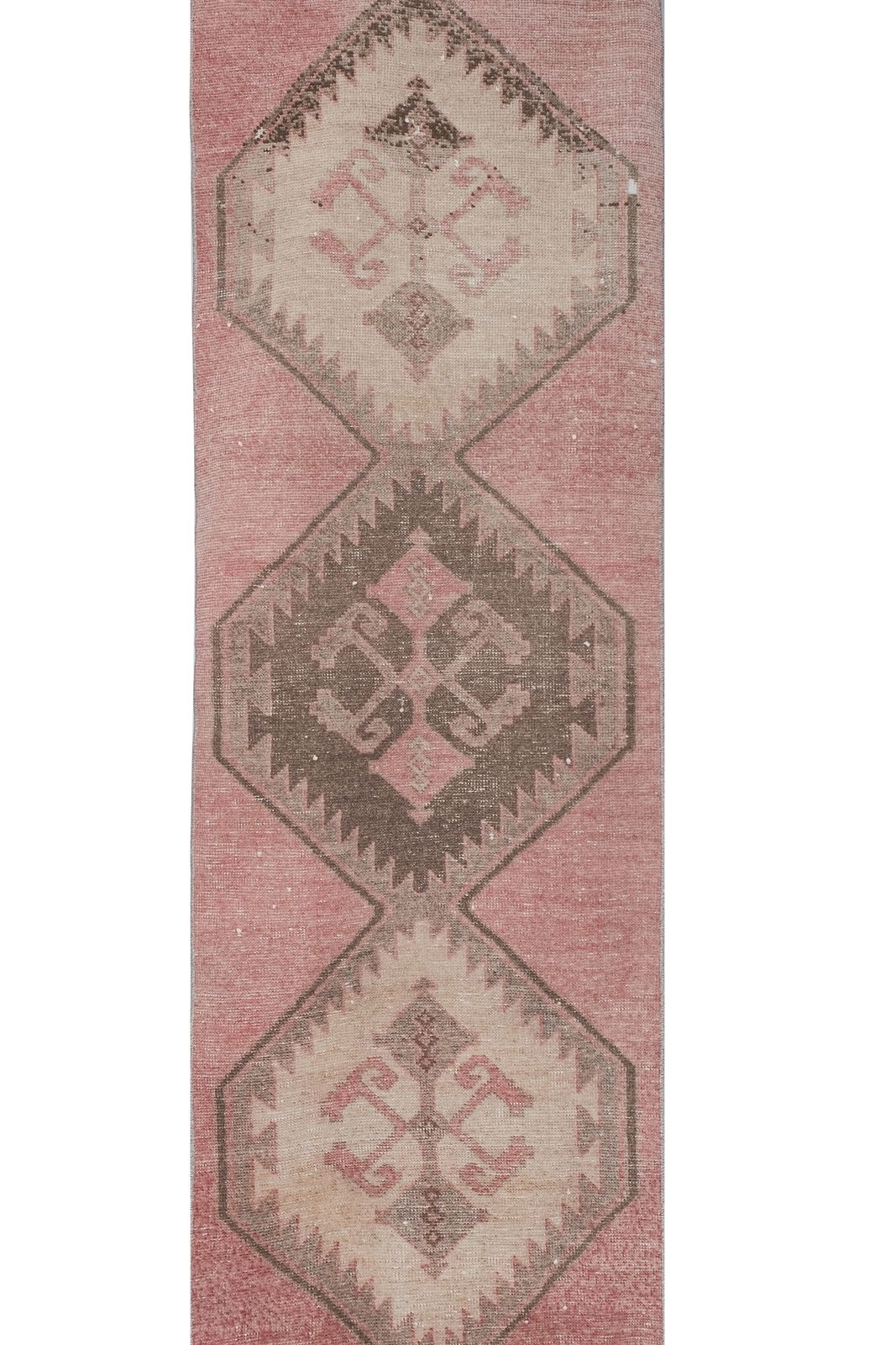 Textiles Brown Turkish Oushak Extra Long And Narrow Runner With Mid Century Modern Style photo