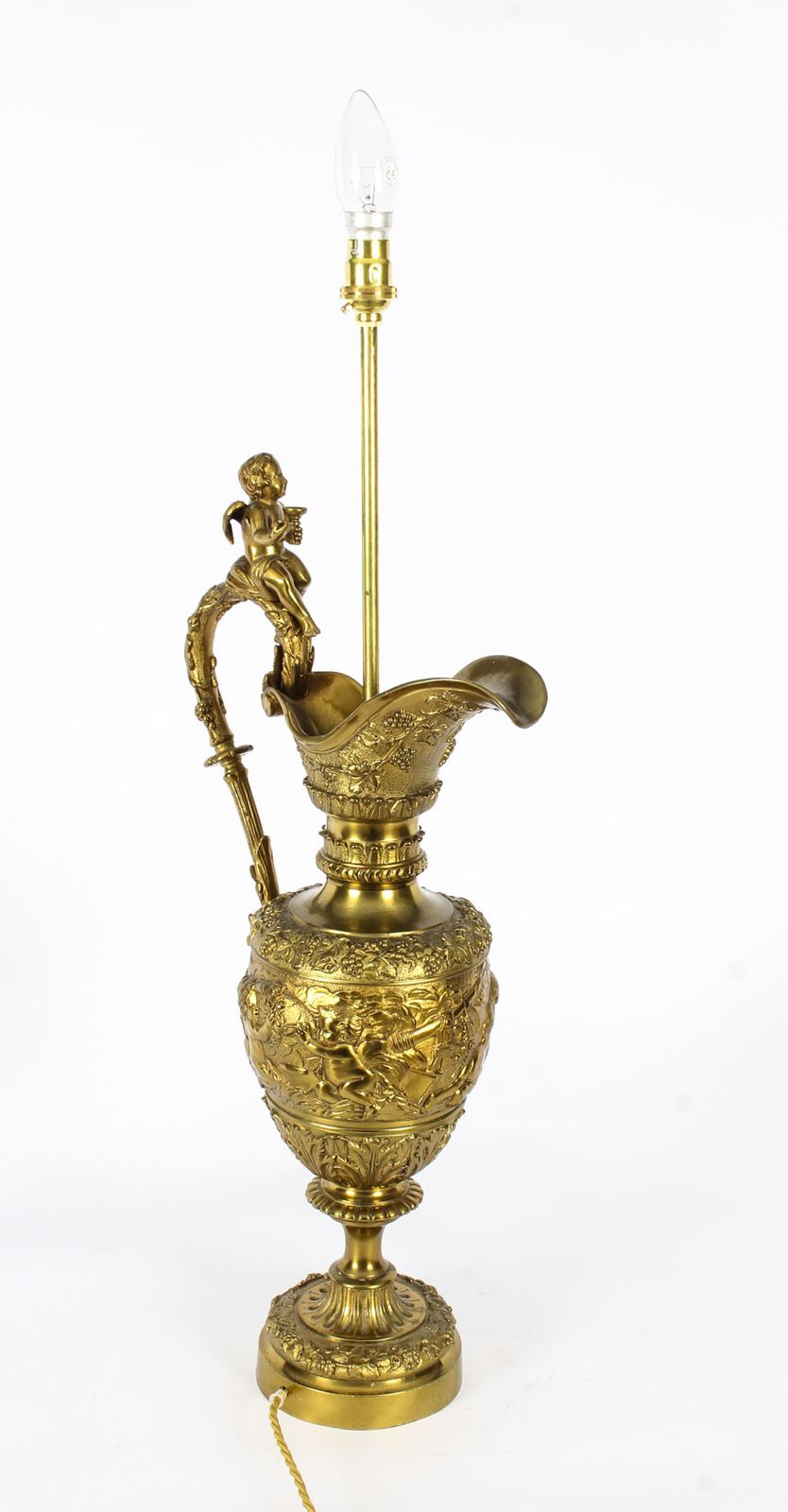 Antique Gilt Bronze Renaissance Revival Table Lamp C1870  19th C photo for sale