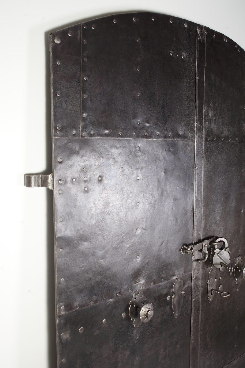 photo buy Antique Iron Clad Double Doors, 1800s