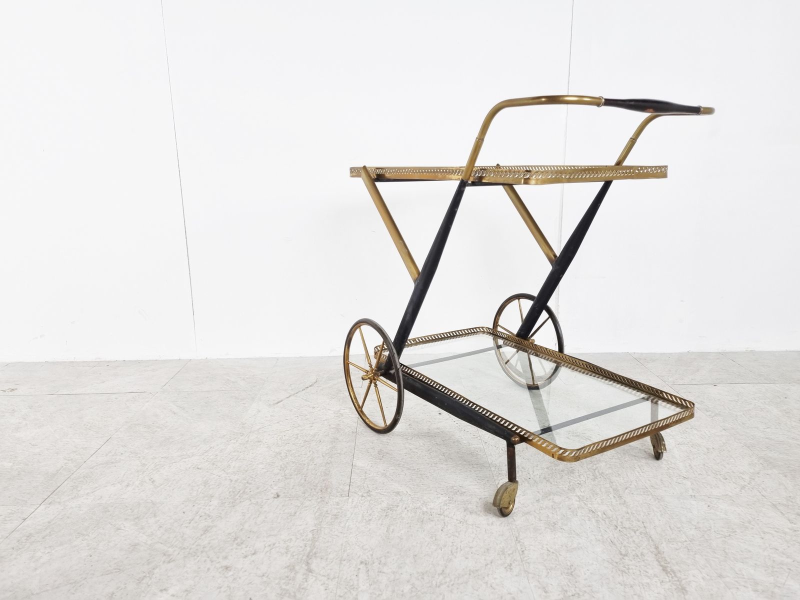 Vintage Italian Serving Trolley Attributed To Cesare Lacca, 1960s photo Furniture
