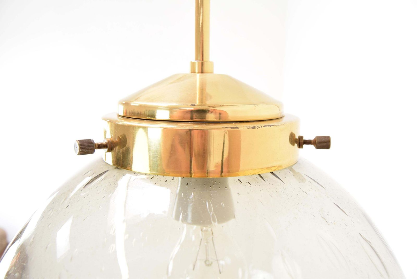 Mid Century Big Glass Pendant/Kamenicky Senov,1970's. photo vintage