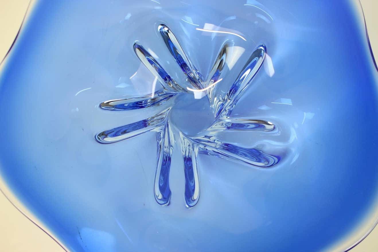 Czech Art Glass Bowl By Josef Hospodka For Chribska Glassworks, 1960's photo Home Decor
