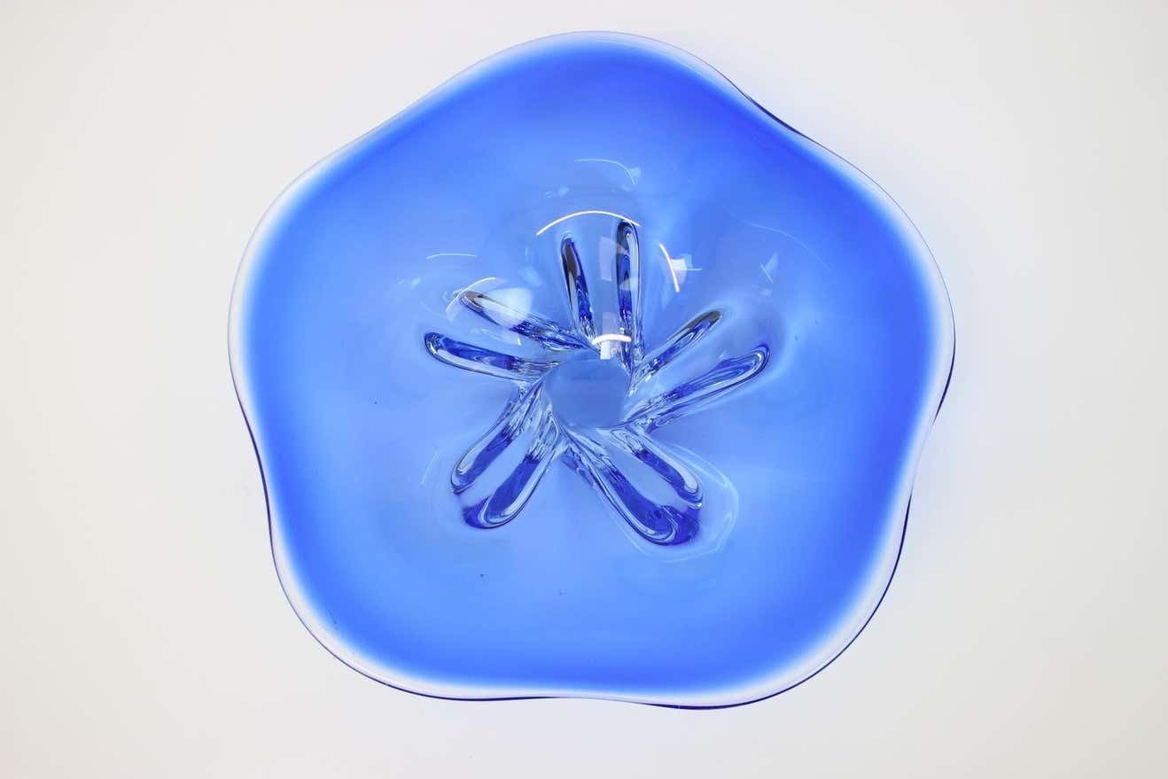 Czech Art Glass Bowl By Josef Hospodka For Chribska Glassworks, 1960's photo vinterior