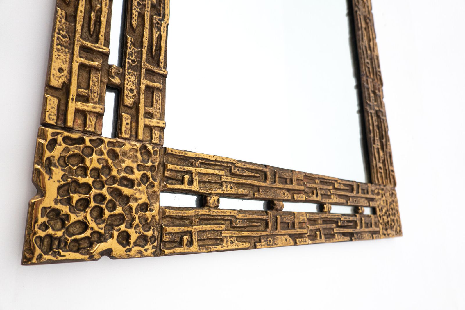 Mid Century Brass Mirror By Luciano Frigerio photo Home Decor