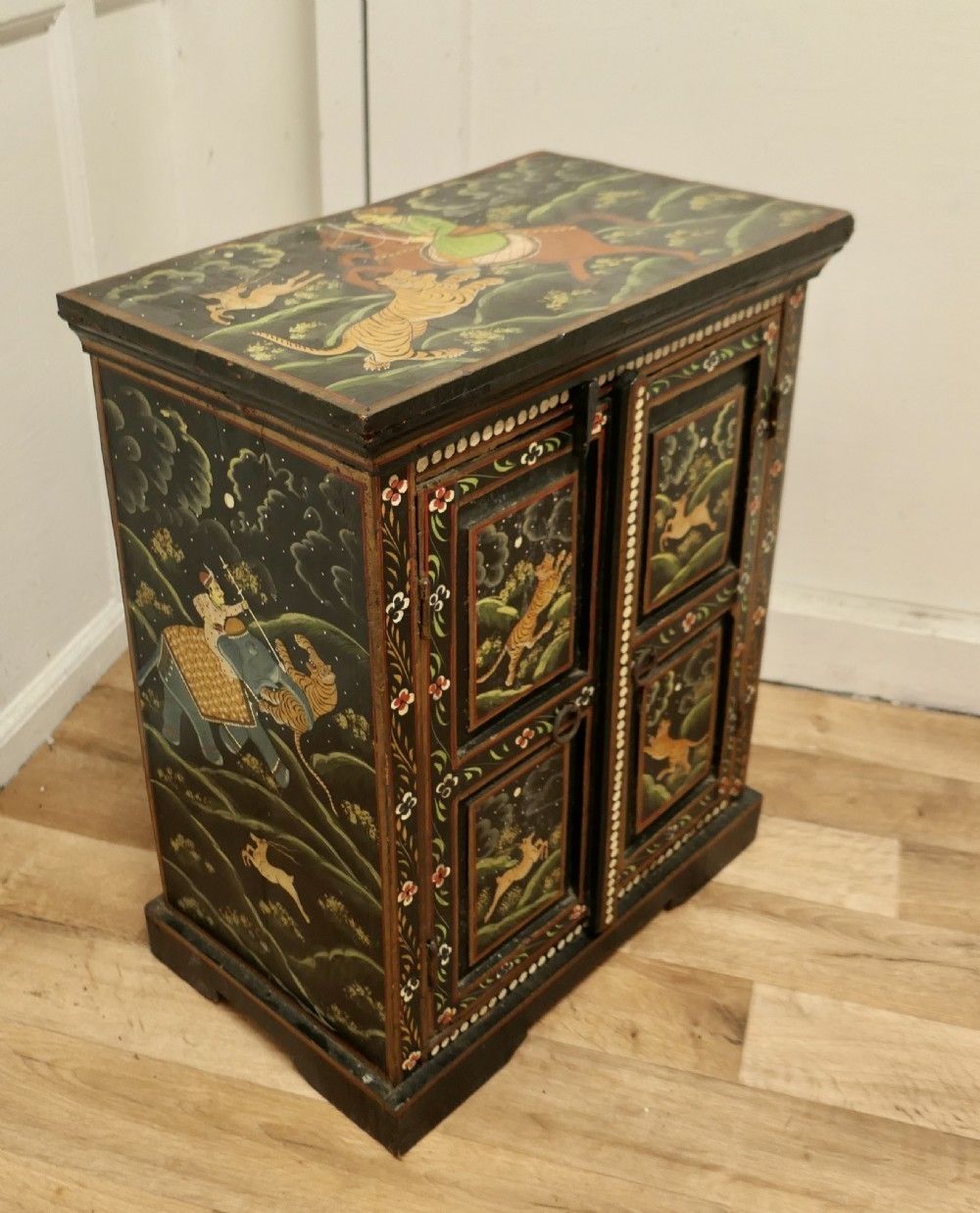 Indian Folk Art Painted Cupboard photo for sale